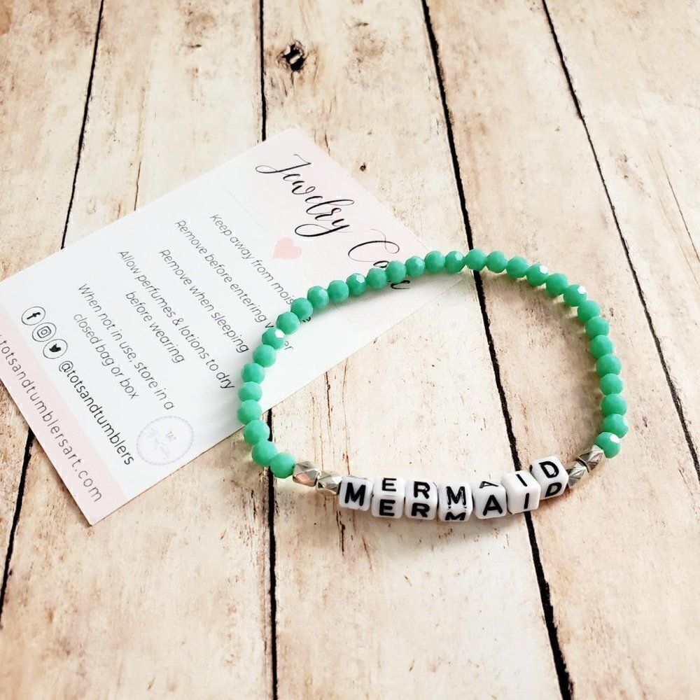 MermaidโBeadedโStretchโBracelet,ย UnderโTheโSeaโJewelry